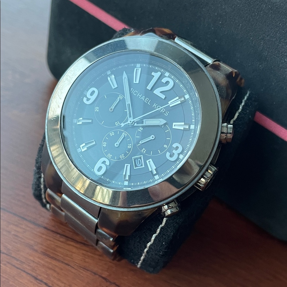 Michael Kors Black and Silver Chronograph Watch